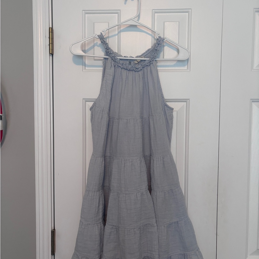 Elan Light Blue Ruffled sundress
